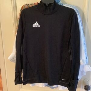 Black Adidas Mock Neck Top L